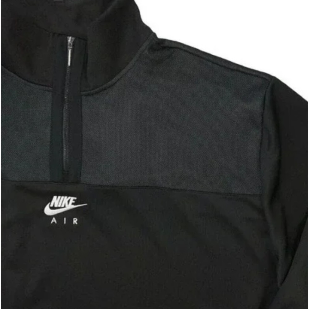 NIKE SPORTSWEAR AIR 1/4 Zip Black White Mesh Pullover Women's Size L - Picture 3 of 16